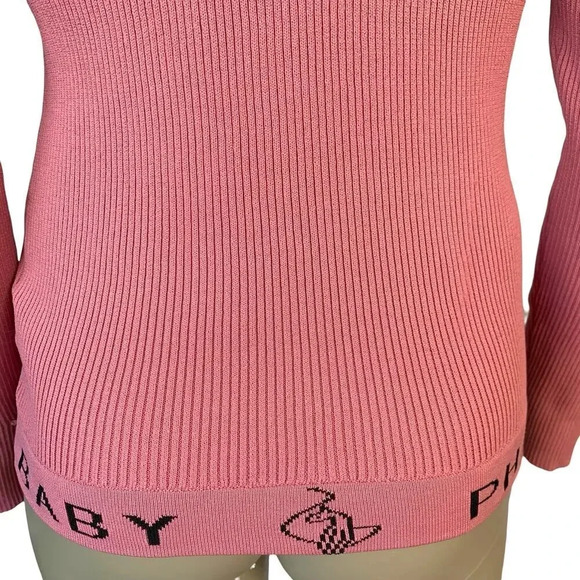 Baby Phat Love Star Long Sleeve Crewneck Rib Knit Sweater Pullover Size 1X Pink - Picture 12 of 16